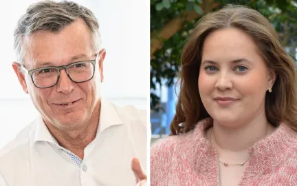 Bilde av to mennesker. Fra venstre til h&oslash;yre har vi Dag Rune Olsen og Vilde Sirma-Tellefsen.