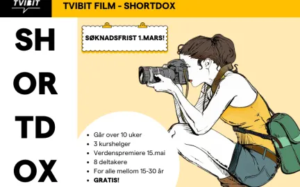 Informasjons bobler der det st&aring;r flere punkter. S&oslash;knadsfrist 1. Mars! G&aring;r over 10 uker. 3 kurshelger. Verdenspremiere 15. mai. 8 deltakere. For alle mellom 15-30 &aring;r. Gratis. 