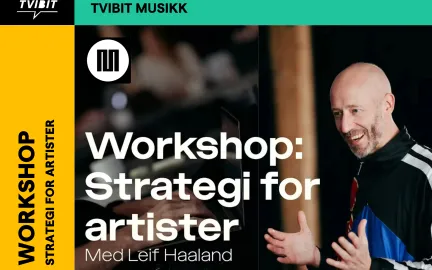 Bilde av Leif Haaland med tekst som sier Workshop: Strategi for artister