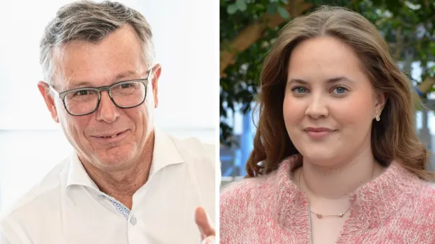 Bilde av to mennesker. Fra venstre til h&oslash;yre har vi Dag Rune Olsen og Vilde Sirma-Tellefsen.